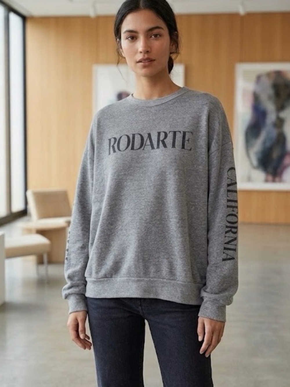 Rodarte logo Los Angeles California Crewneck sweatshirt grey color Xsmall